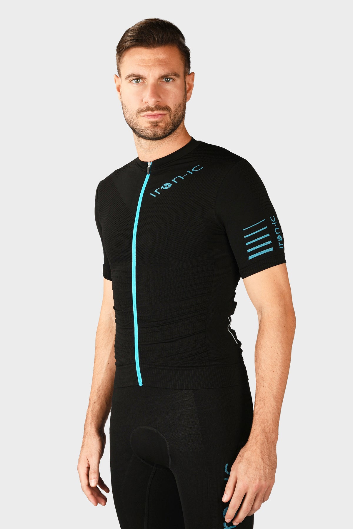 POWER Black Short-Sleeve Cycling Jersey - LIGHT