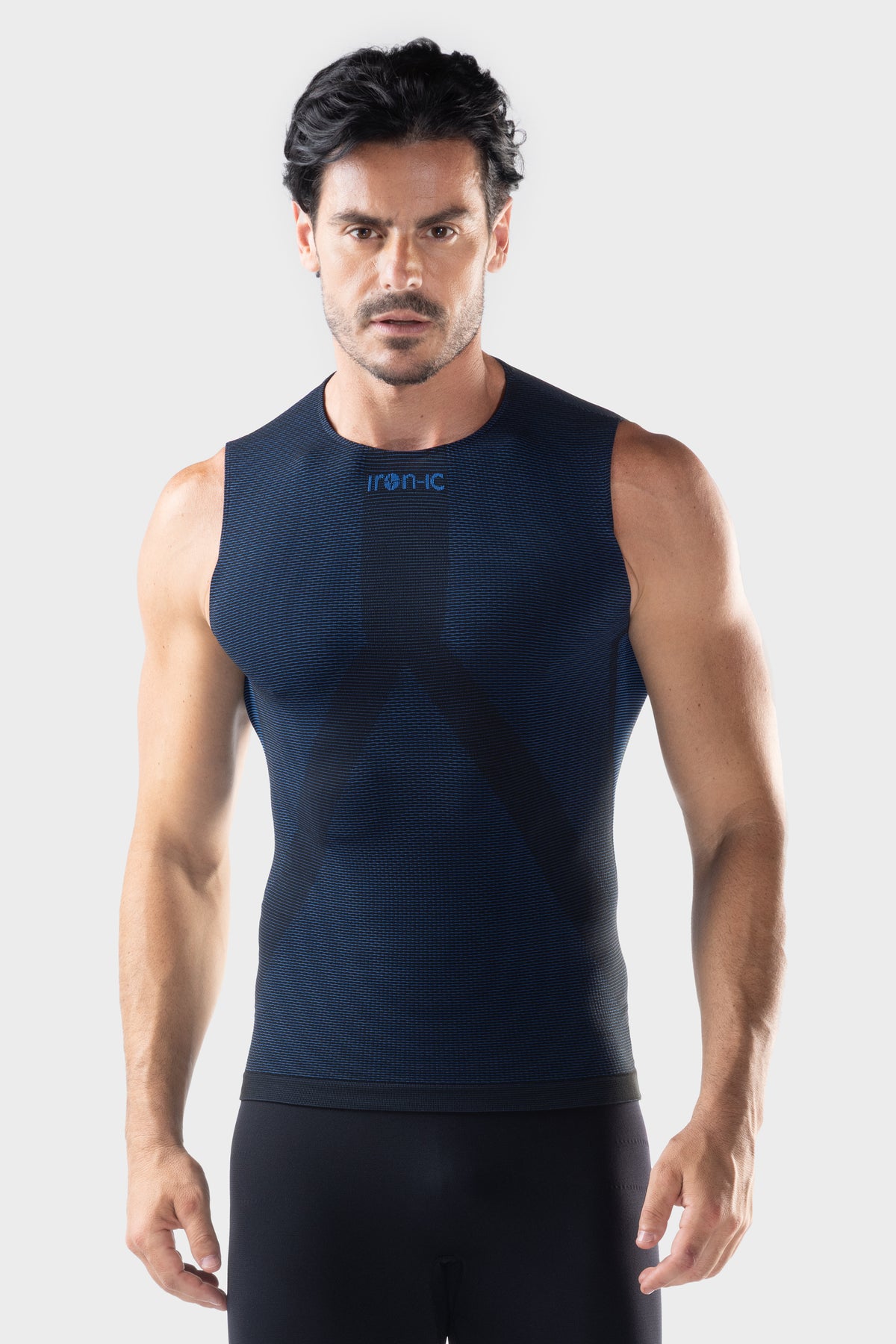 Evonet Ultra-breathable Micro-perforated Tank Top Black/Blue Unisex - LIGHT