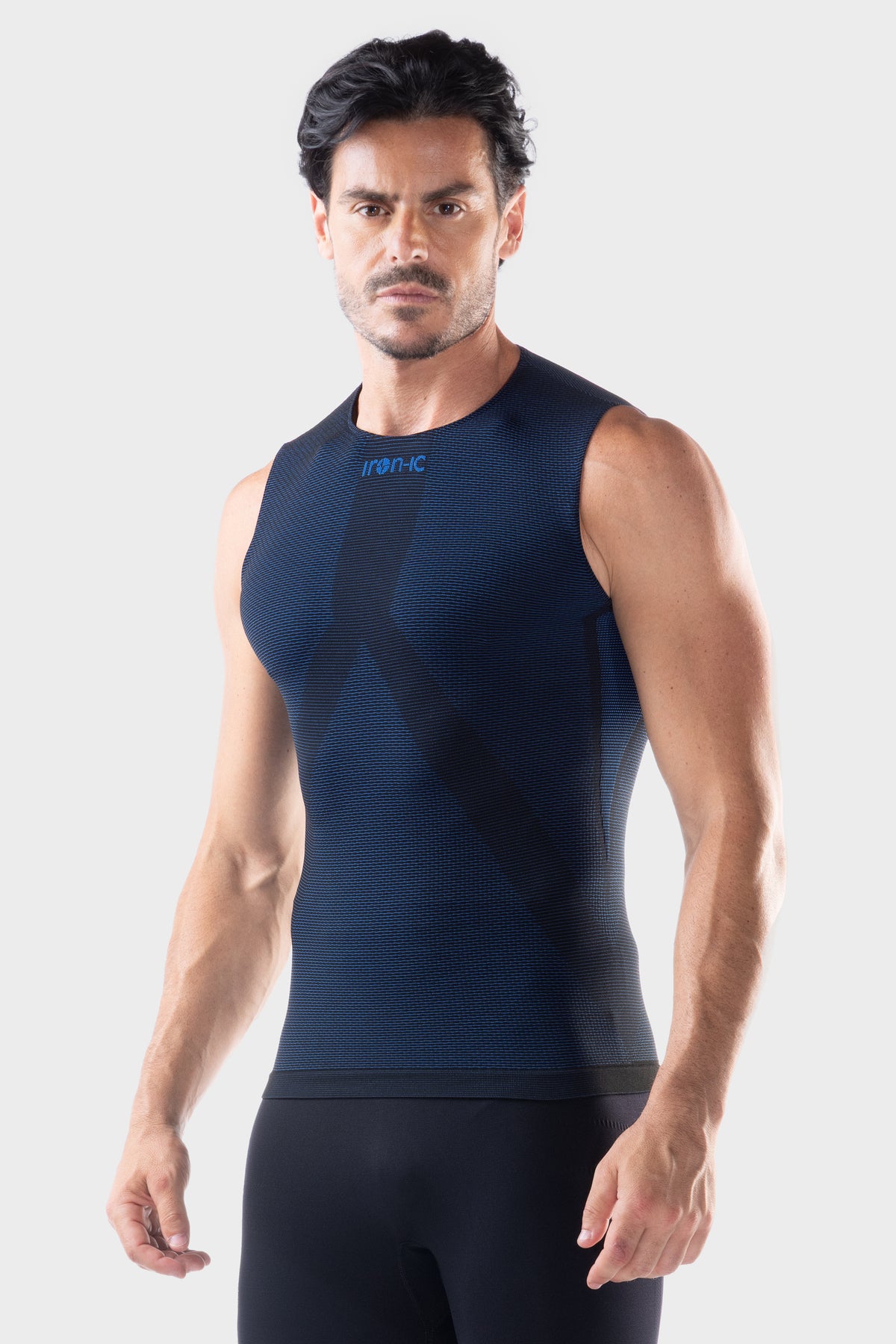 Evonet Ultra-breathable Micro-perforated Tank Top Black/Blue Unisex - LIGHT