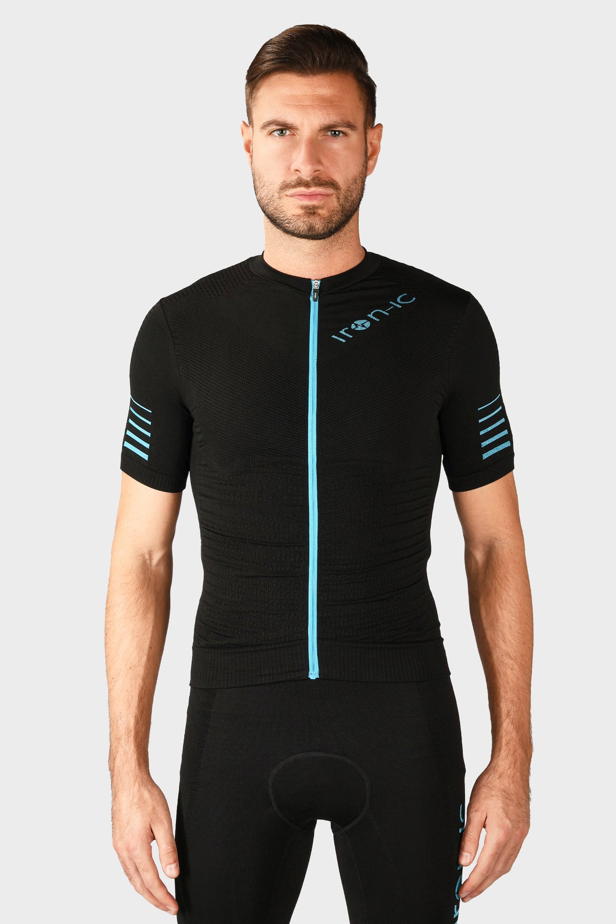 POWER Black Short-Sleeve Cycling Jersey - LIGHT