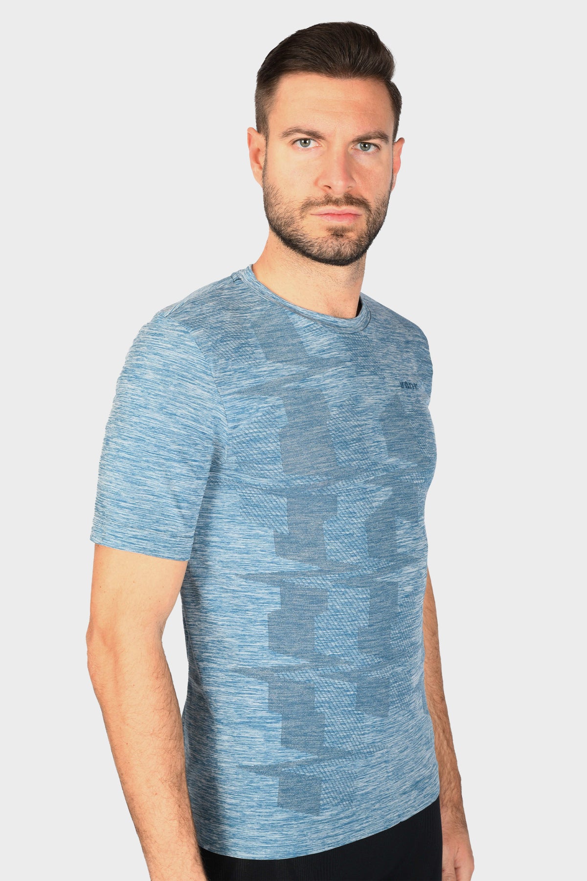 UV Protection Melange ZigZag T-Shirt - LIGHT