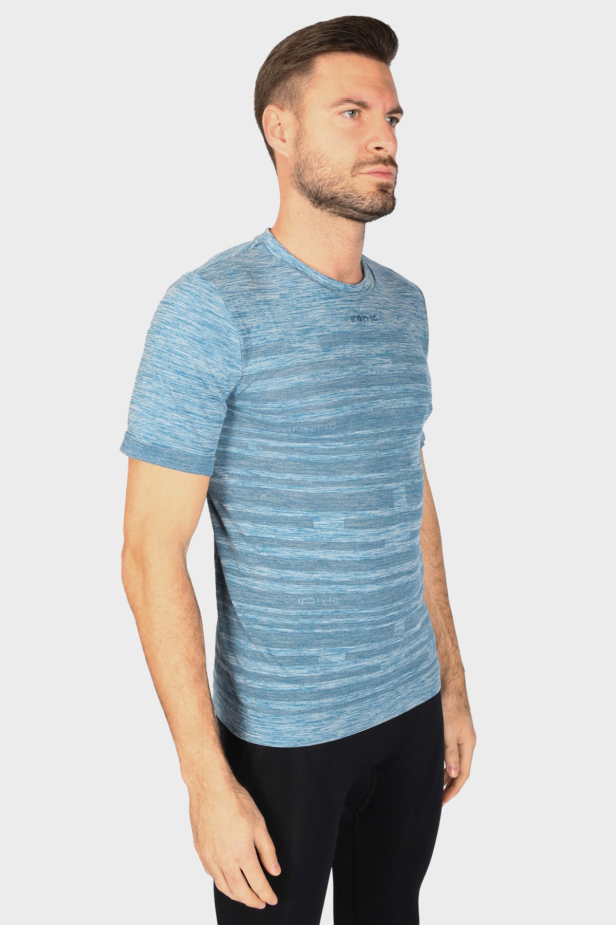 UV Protection Melange Striped T-Shirt - LIGHT