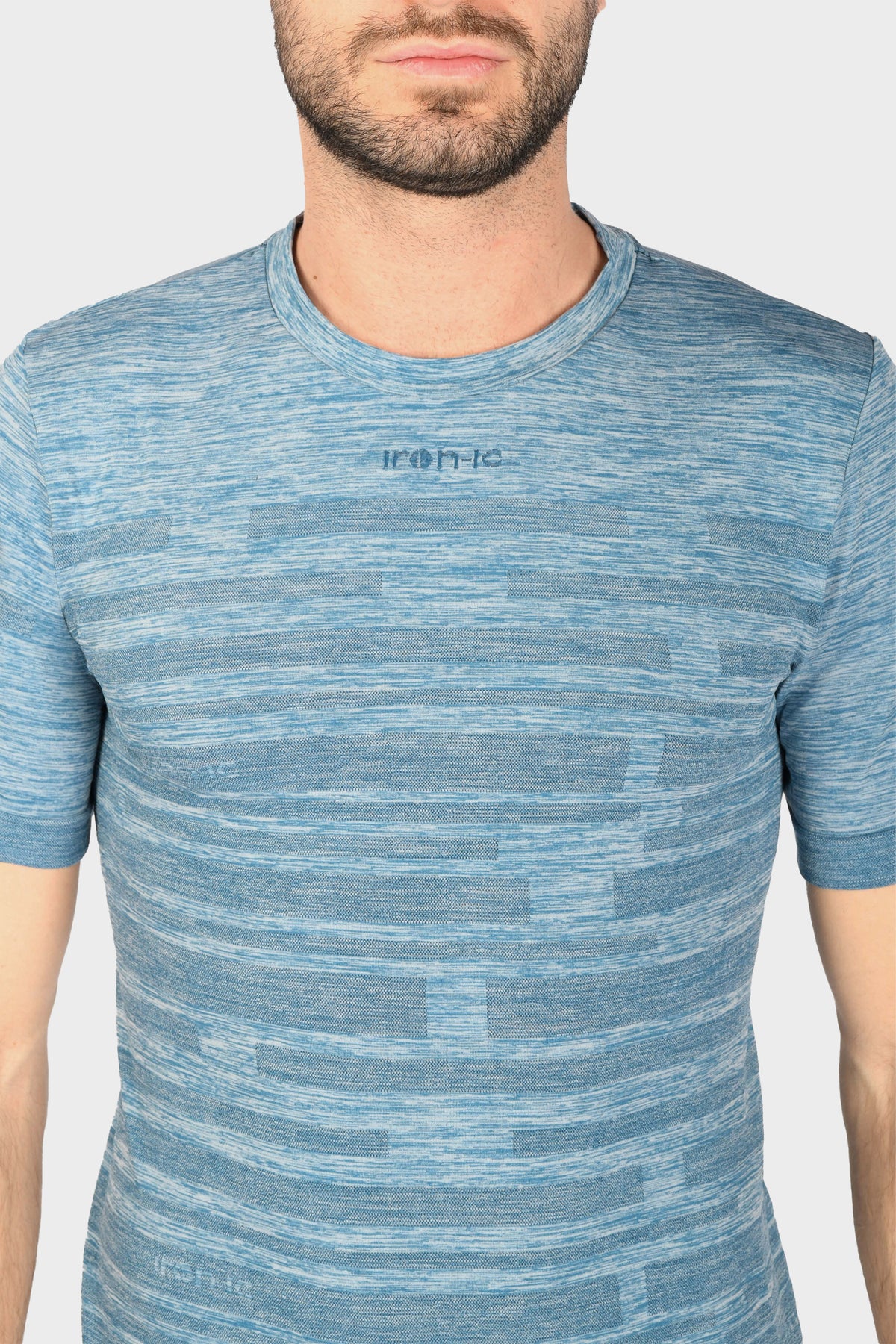 T-Shirt UV Protection Melange Striped - LIGHT