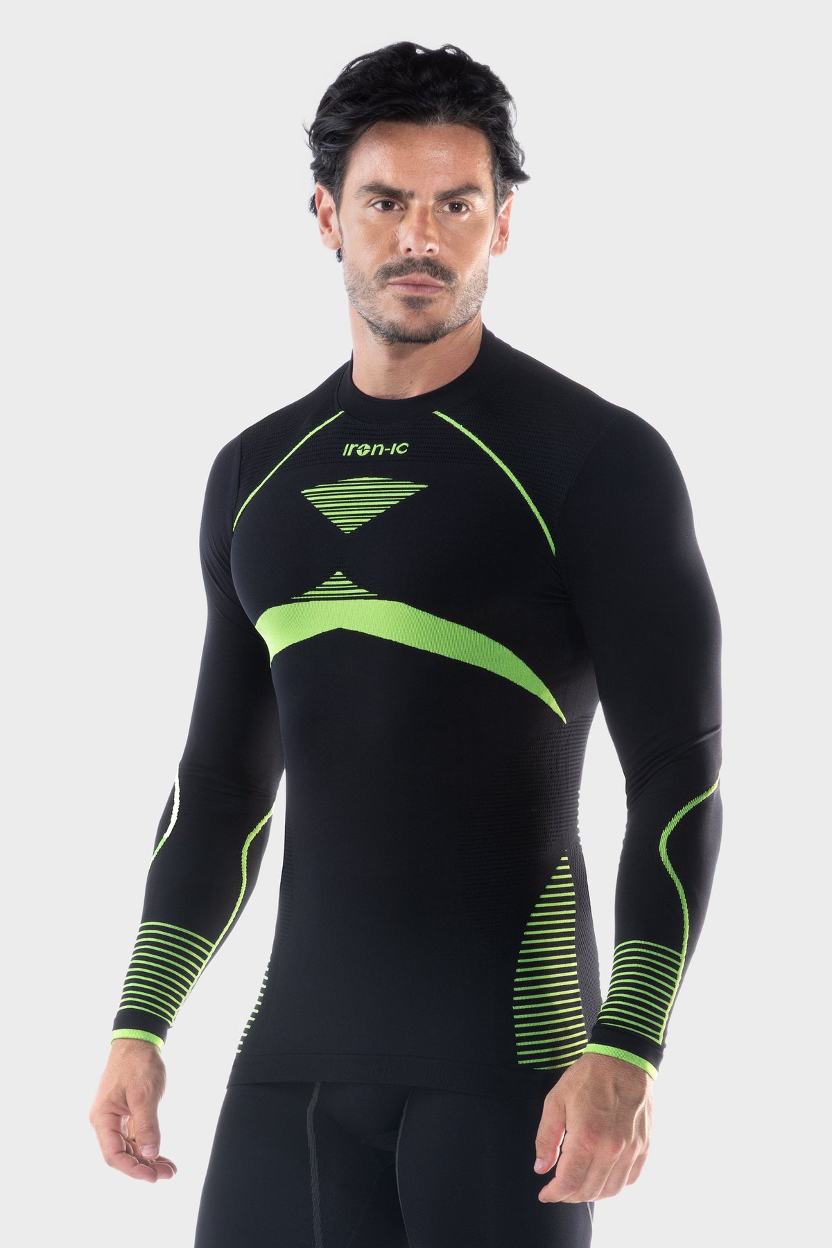 Maglia baselayer termica Enerka Black/Fluo - WARM