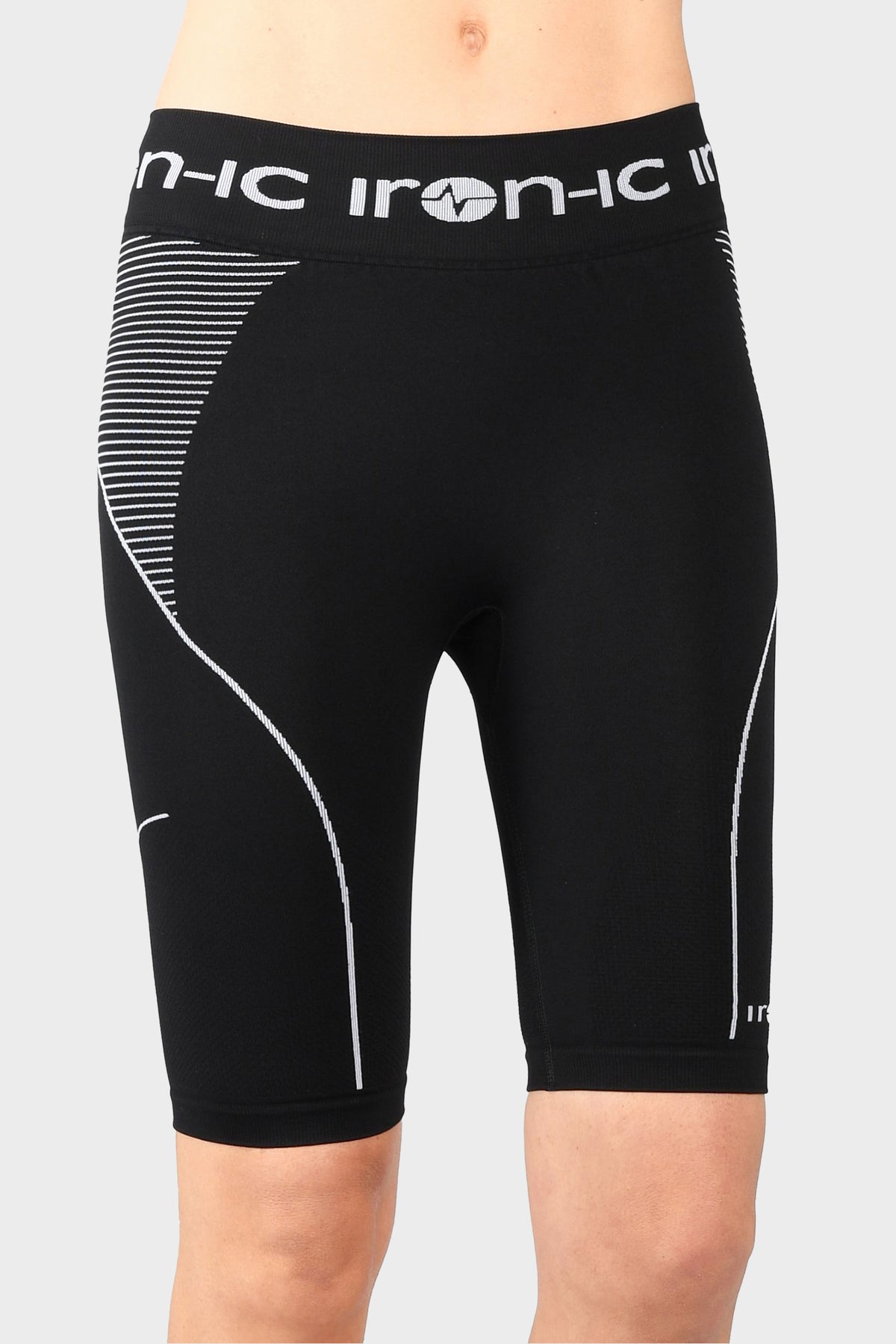 Shorts fitness termici traspiranti bianco/nero - THERMIC