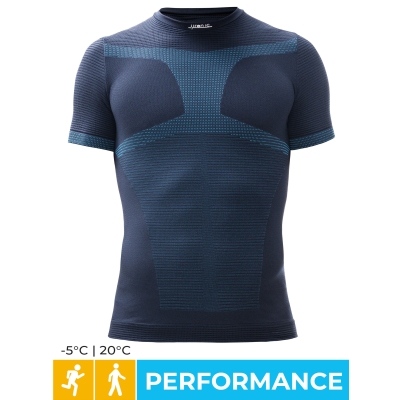 Short sleeve t-shirt blue-bluette - man performance +5° / +35°