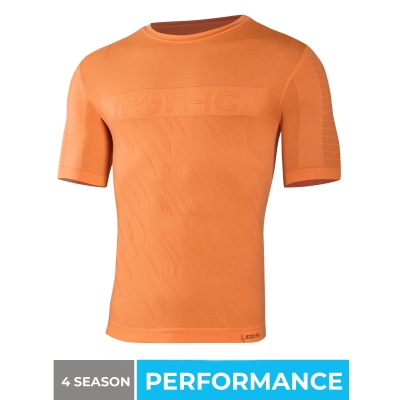 T-shirt traspirante running - orange - uomo