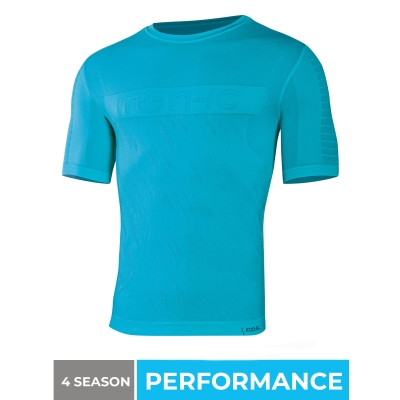 T-shirt traspirante running - turquoise - uomo