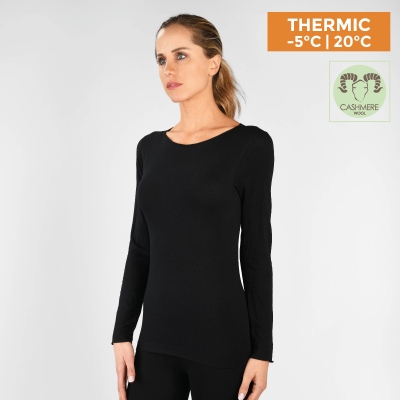 Cashmere Crew Neck Baselayer Shirt - THERMIC