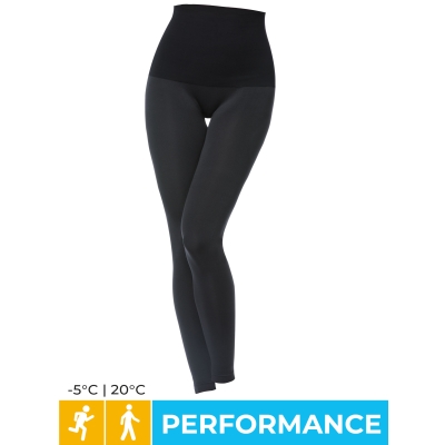 Leggings black- woman performance +5° / +25° - tummy control