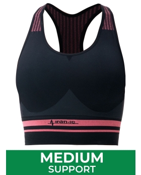 Bra medium support black-pink