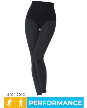 Leggings black - donna performance +5° / +25° - fascia modellante