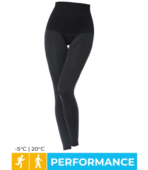 Leggings black - donna performance +5° / +25° - fascia modellante